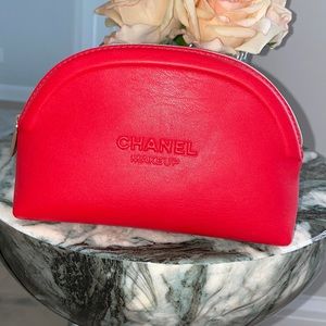 Authentic red Chanel makeup pouch. Never used.